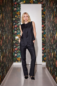 Lindsay Nicholas New York TOP Bow Blouse in Black