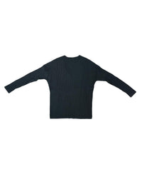 Lindsay Nicholas New York Sweaters V-Neck Cable Sweater in Black