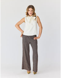 Lindsay Nicholas New York Pants Disco Glitter Pants in Bronze