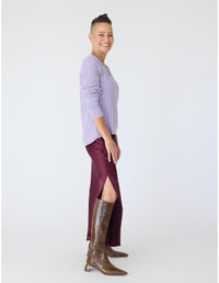 Lindsay Nicholas New York Sweaters V-Neck Cable Sweater in Crocus