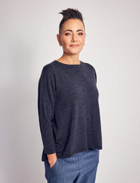 Lindsay Nicholas New York Sweaters Wellesley Sweater in Charcoal