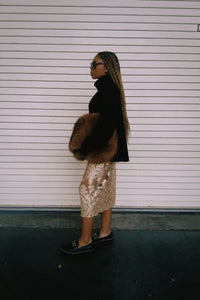 Lindsay Nicholas New York SKIRTS Lace Skirt in Gold
