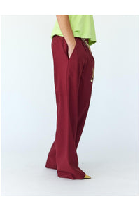 Lindsay Nicholas New York Apparel & Accessories Faux Rise Pant in Maroon
