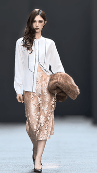 Lindsay Nicholas New York SKIRTS Lace Skirt in Gold