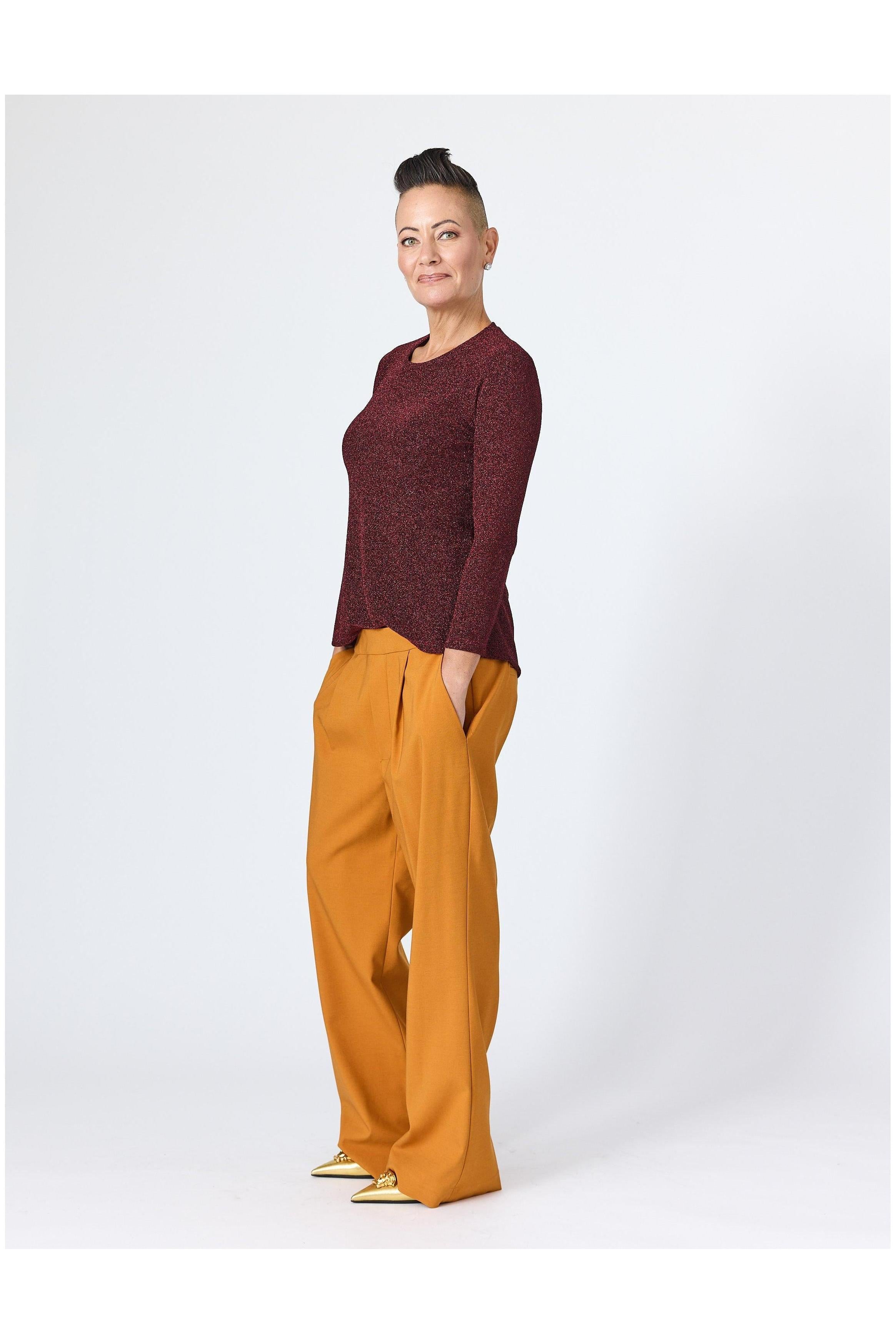 Lindsay Nicholas New York Apparel & Accessories Faux Rise Pant in Marigold