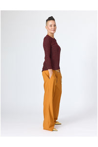 Lindsay Nicholas New York Apparel & Accessories Faux Rise Pant in Marigold