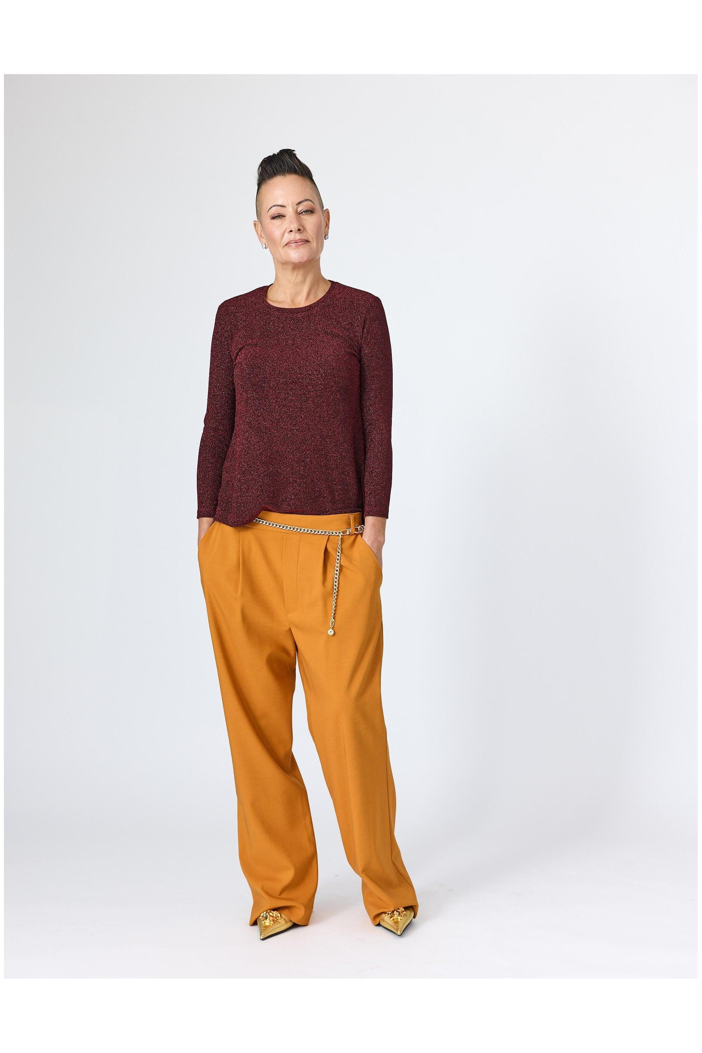 Lindsay Nicholas New York Apparel & Accessories Faux Rise Pant in Marigold