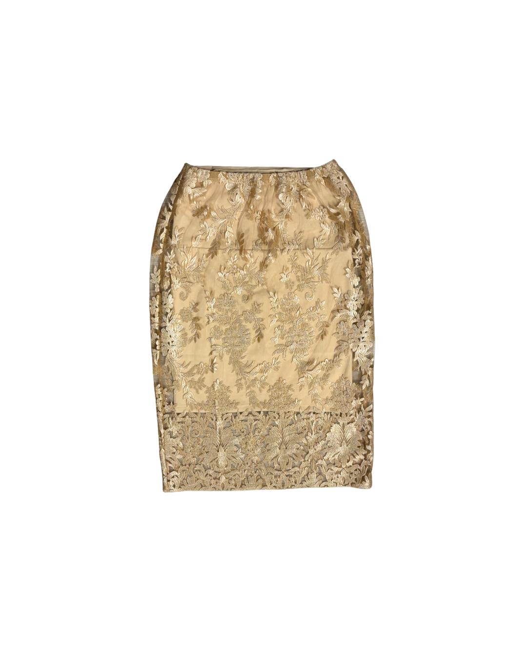 Lindsay Nicholas New York SKIRTS Lace Skirt in Gold