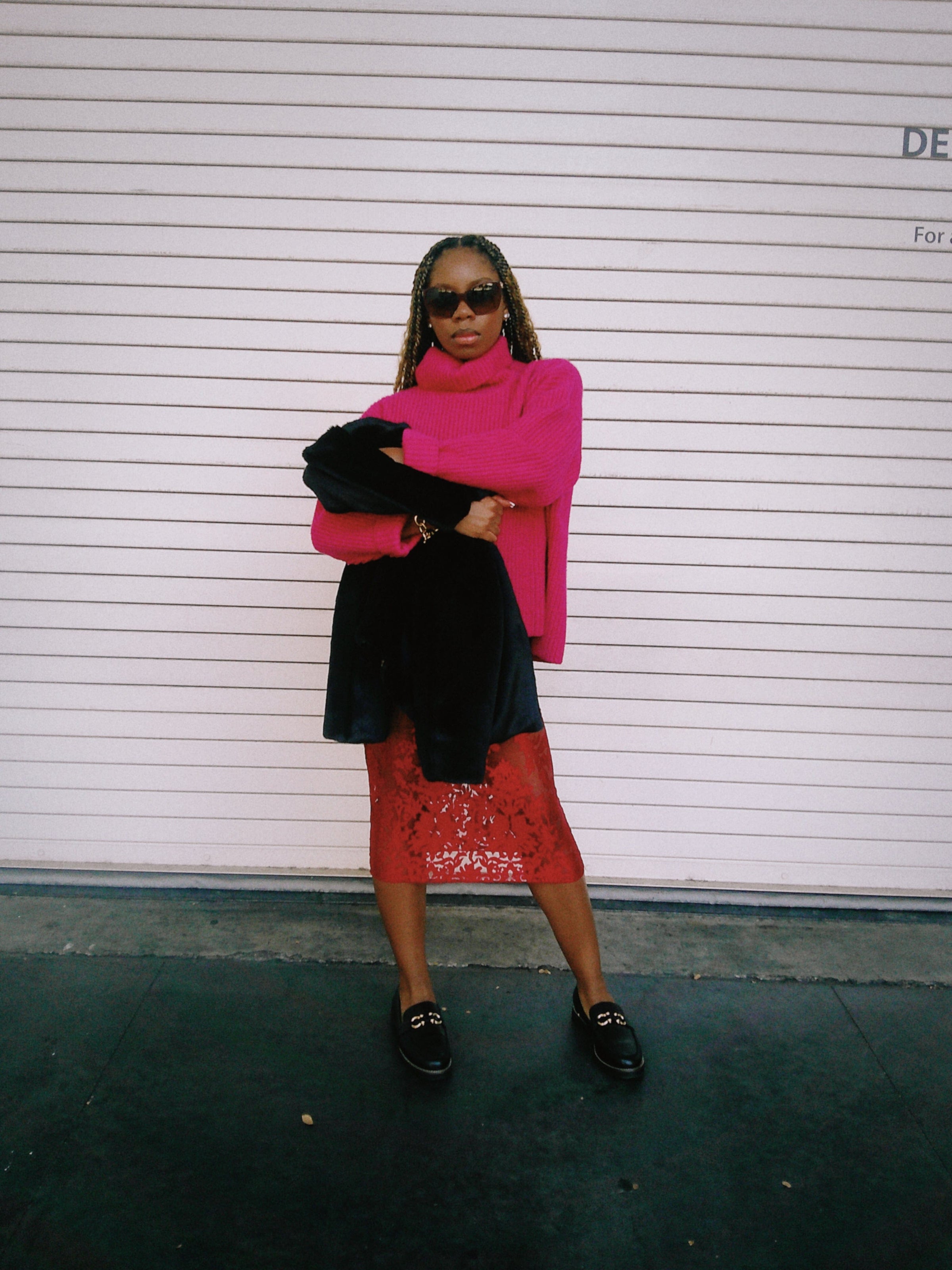 Lindsay Nicholas New York SKIRTS Lace Skirt in Crimson Rose