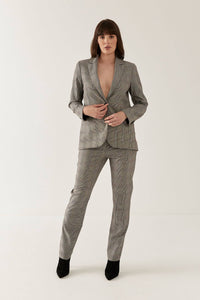 Lindsay Nicholas New York Pant Trousers Elizabeth Trouser in Grey/Burgundy Tropical Weight Wool