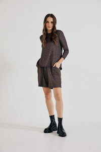 Lindsay Nicholas New York Shorts Disco Glitter Shorts in Bronze