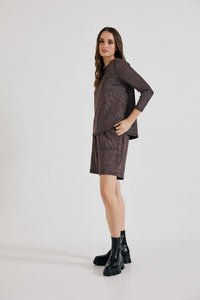 Lindsay Nicholas New York Shorts Disco Glitter Shorts in Bronze
