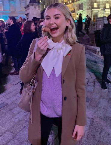 @tofftalks (Georgia Toffalo) Instagram in our Bow Blouse; 34,325 Likes