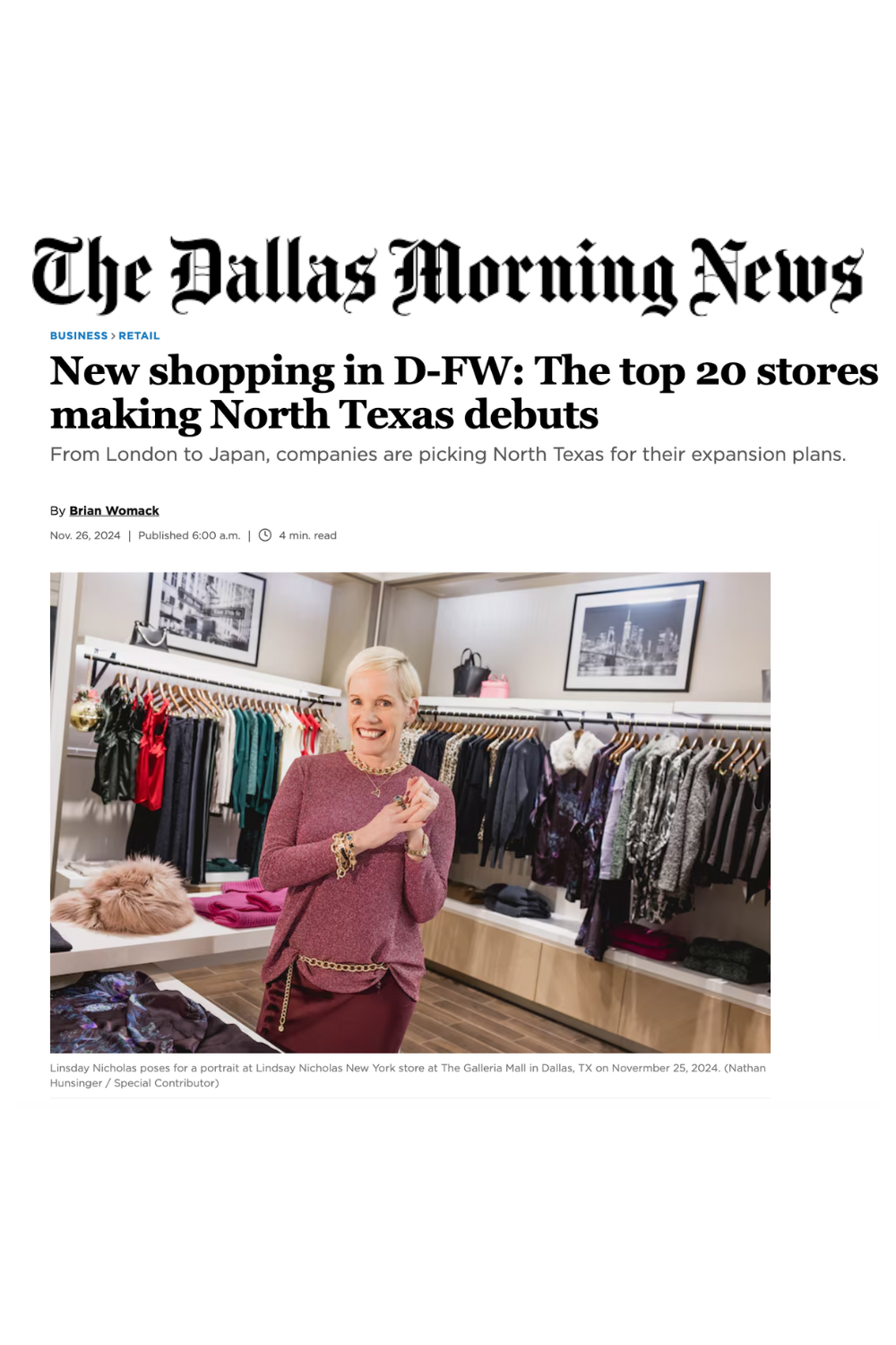 Dallas Morning News Feature November 2024