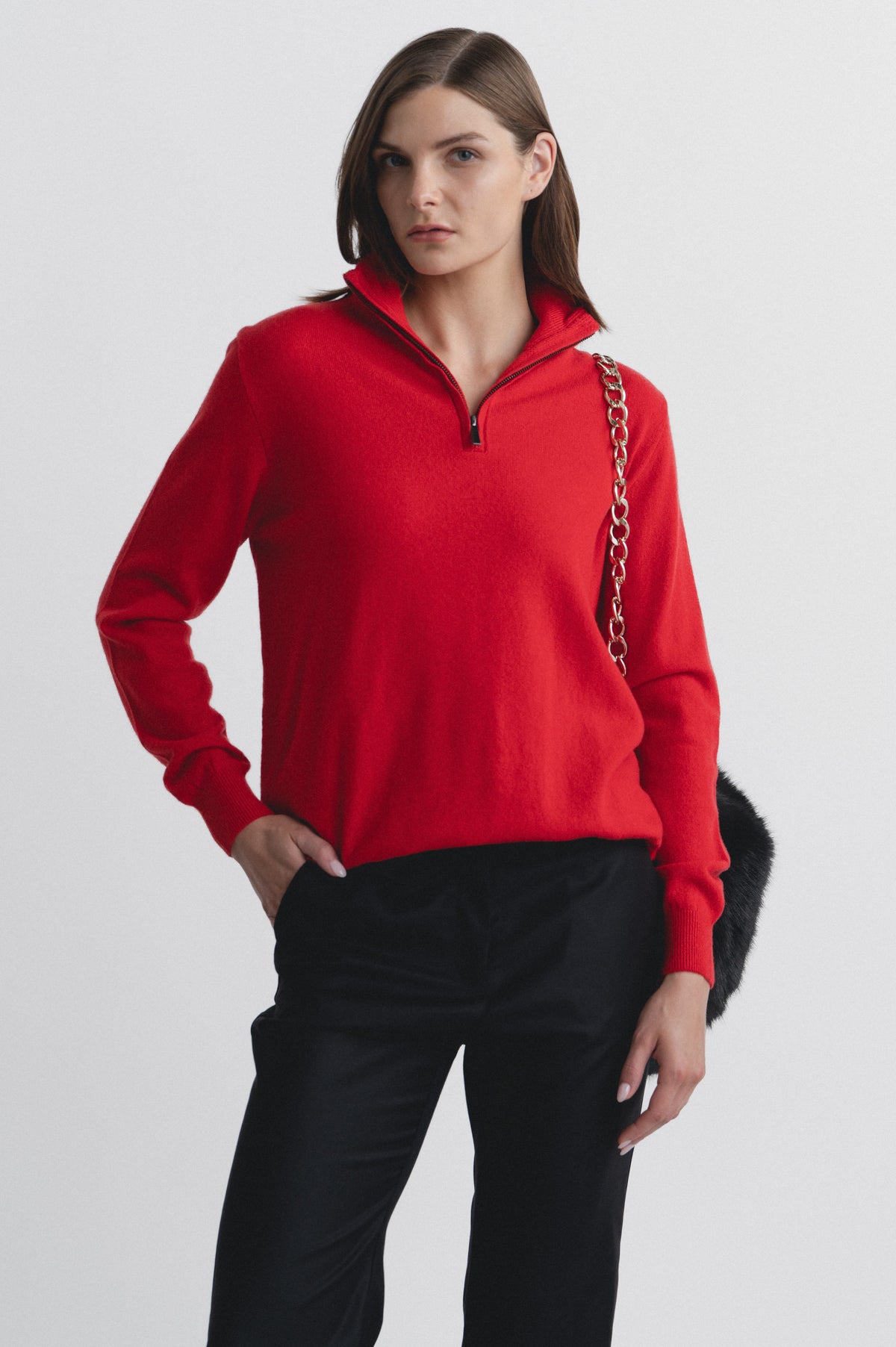 Lindsay Nicholas New York Sweaters Drew Sweater in Red