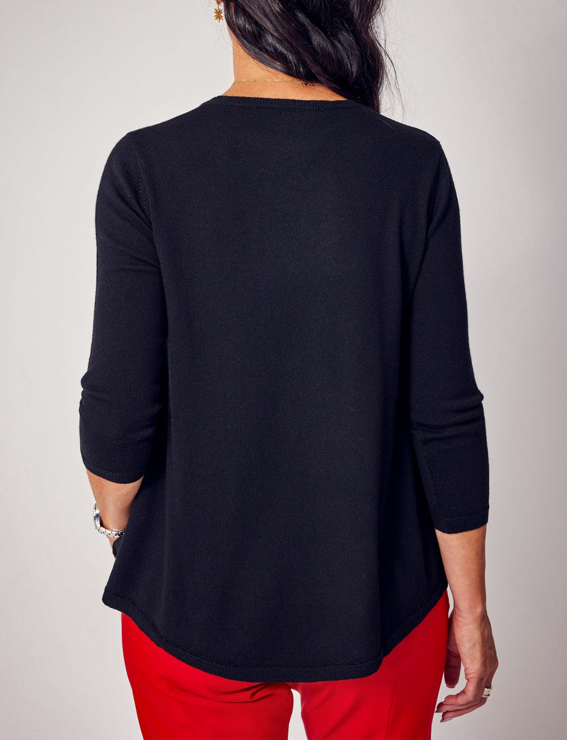 Lindsay Nicholas New York Sweaters Wellesley Sweater in Black