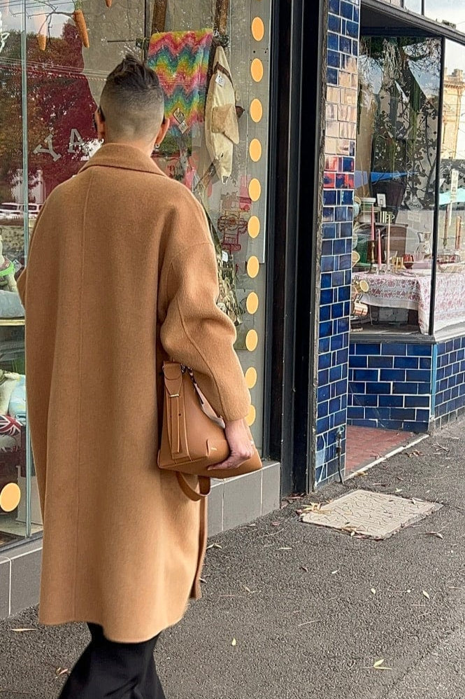 Lindsay Nicholas New York Broadway Coat in Camel