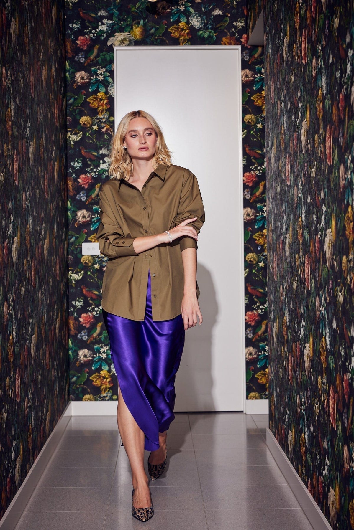 Lindsay Nicholas New York Shirts & Tops Marcia Oversized Shirt in Olive