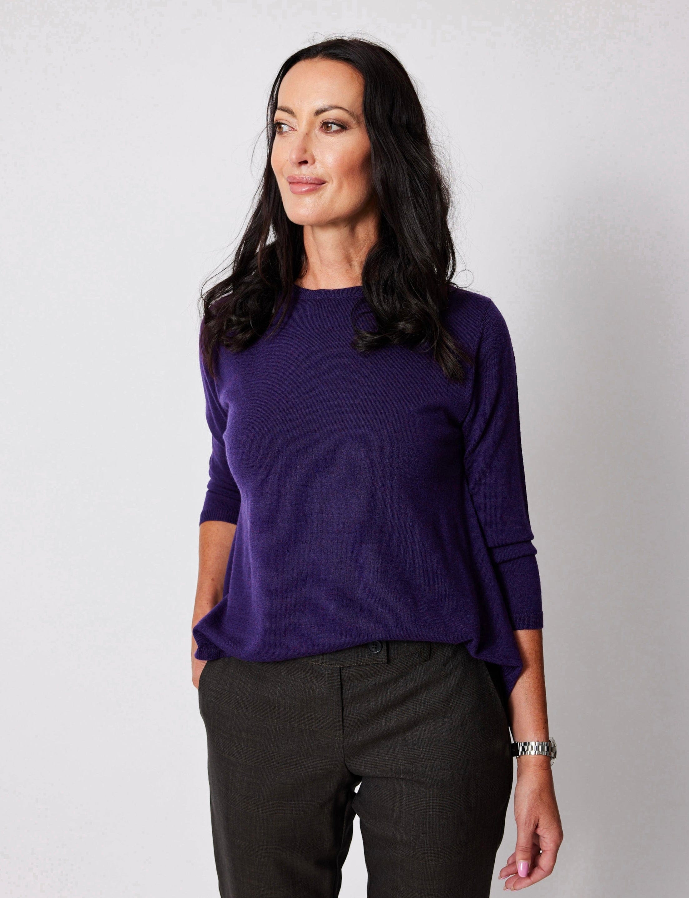 Lindsay Nicholas New York Sweaters Wellesley Sweater in Amethyst