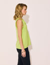 Lindsay Nicholas New York Top Frill V-Neck Shell in Lime
