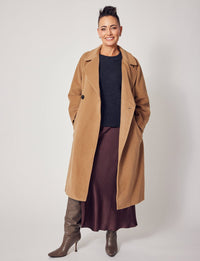 Lindsay Nicholas New York Maxi Skirt Silk Slit Skirt In Chocolate