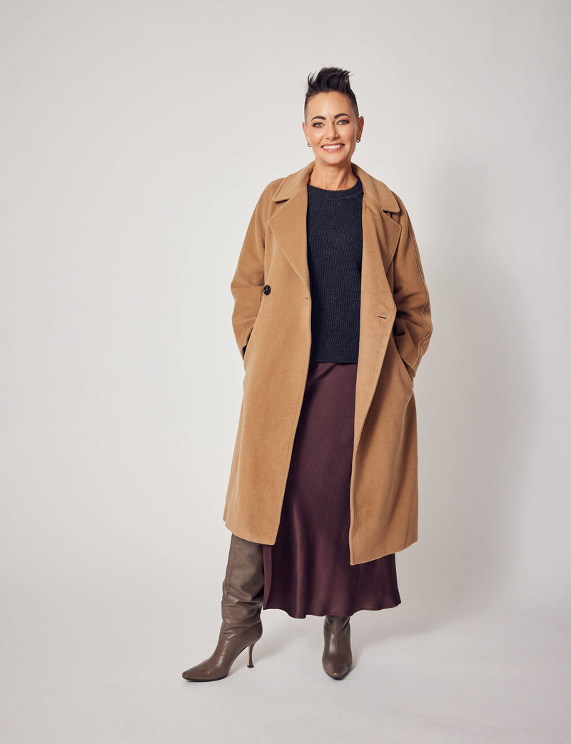 Lindsay Nicholas New York JACKETS Hayden Coat in Camel