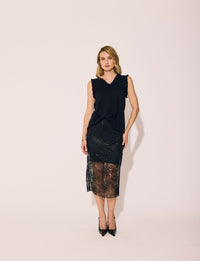 Lindsay Nicholas New York SKIRTS Lace Skirt in Black