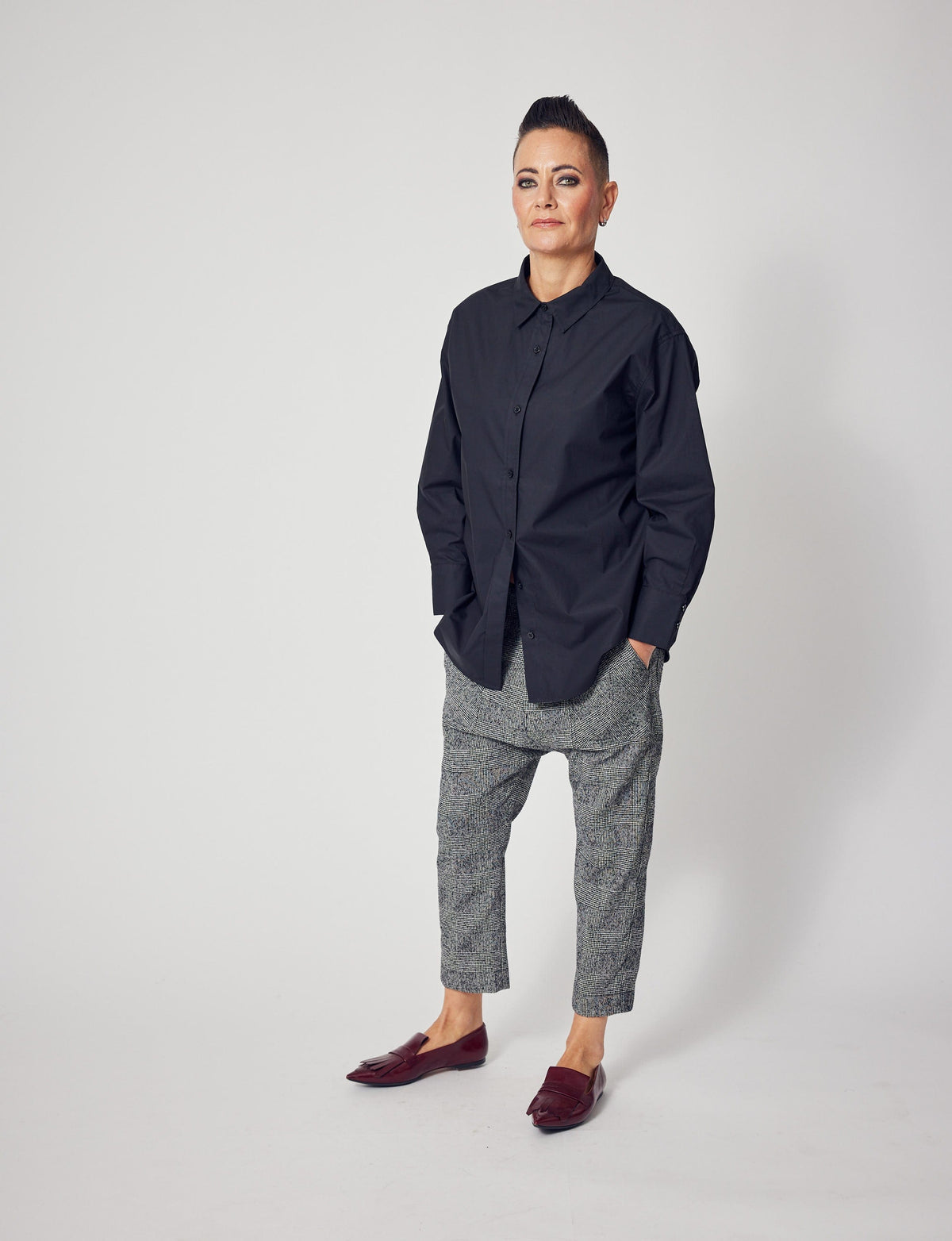 Lindsay Nicholas New York Shirts & Tops Marcia Oversized Shirt in Black