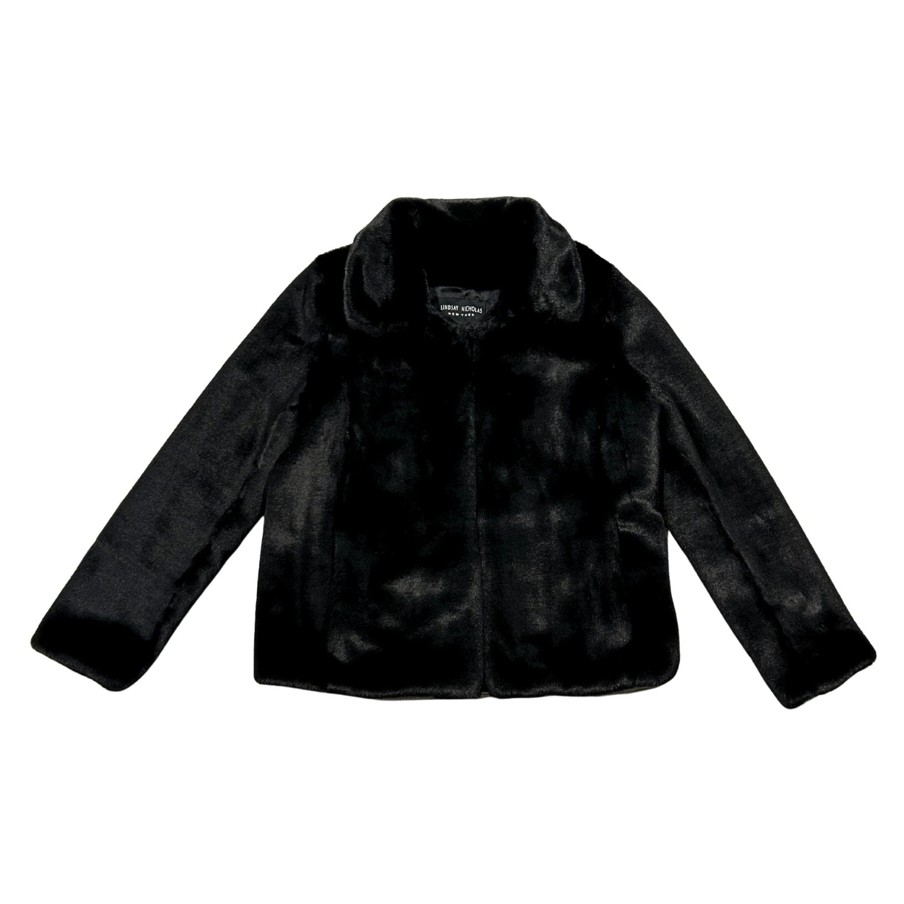 Lindsay Nicholas New York COAT Short Faux Fur Coat in Black