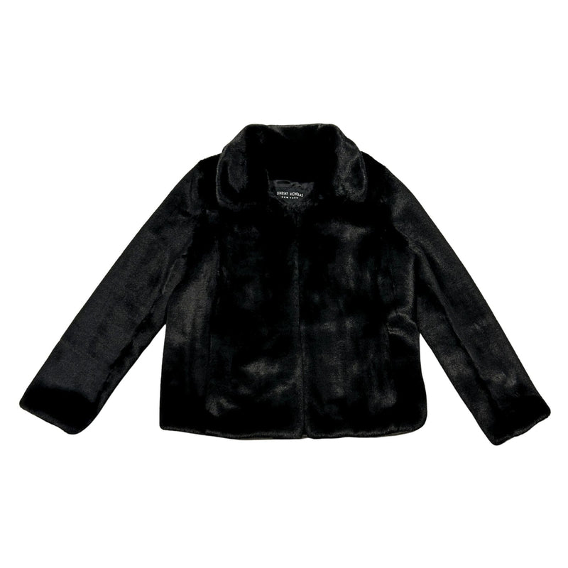 Lindsay Nicholas New York COAT Short Faux Fur Coat in Black