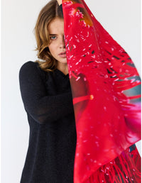 Lindsay Nicholas New York Scarves & Shawls Melbourne Scarlet Burst Silk Scarf