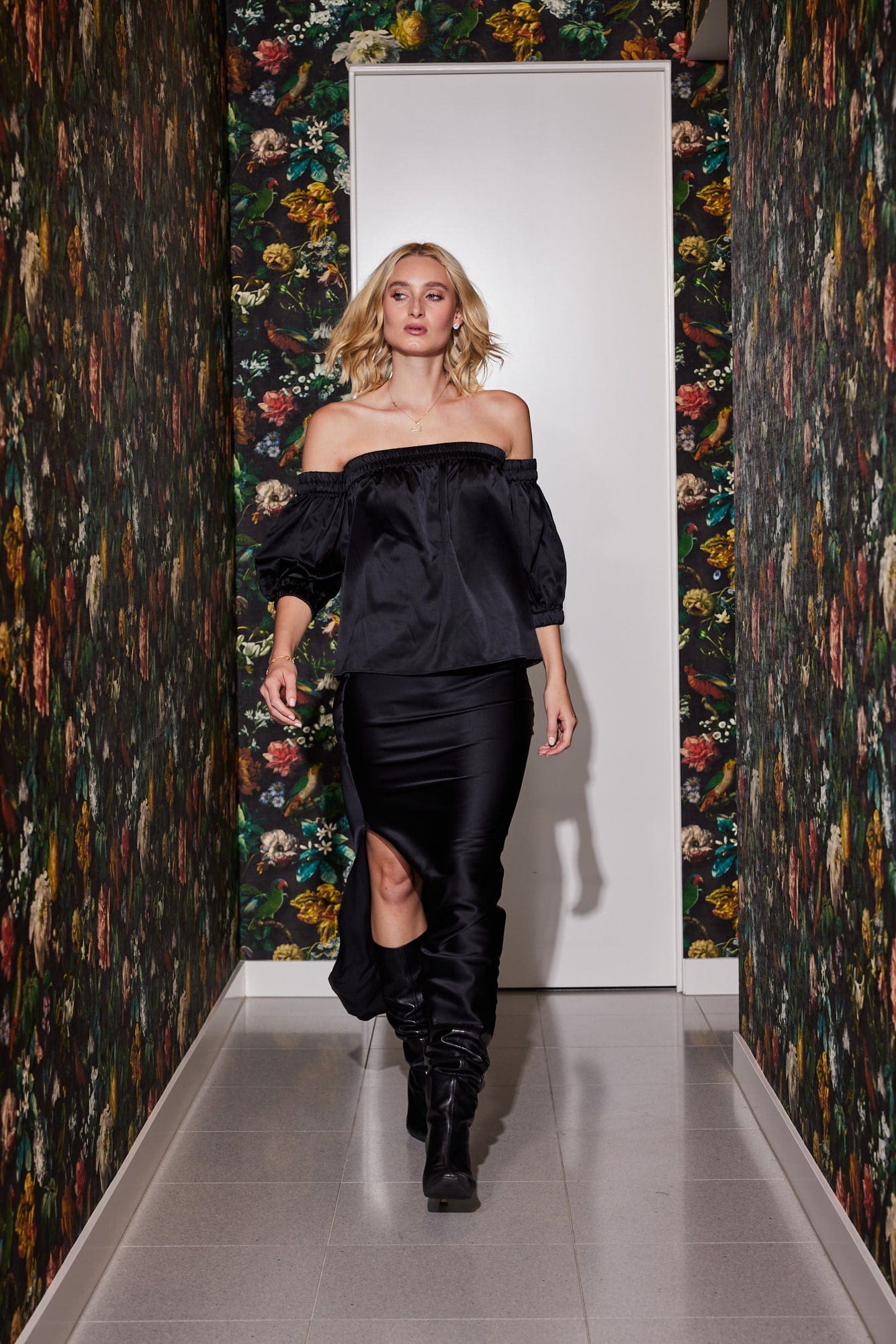Lindsay Nicholas New York Shirts & Tops Off the Shoulder Top in Black