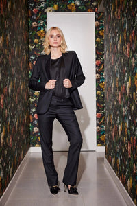 Lindsay Nicholas New York JACKETS Elizabeth Jacket in Black Tropical Weight Wool