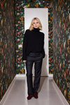 Lindsay Nicholas New York Sweaters Textured Turtleneck in Black