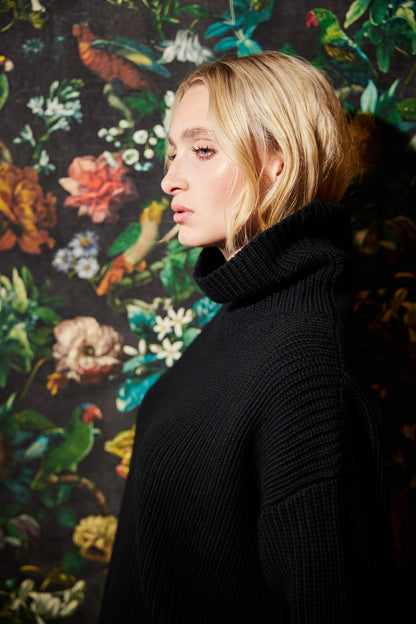 Textured Turtleneck in Black