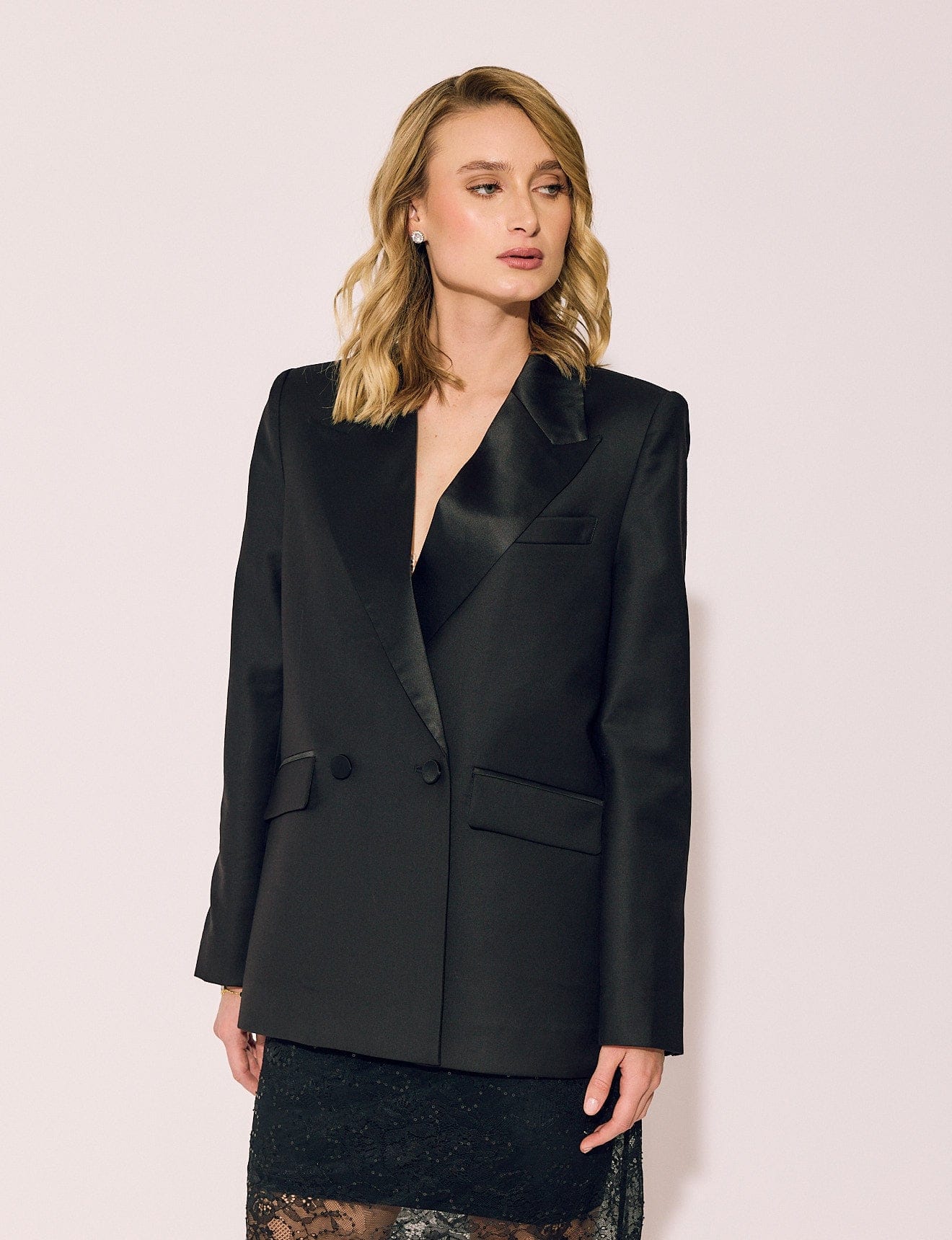 Lindsay Nicholas New York JACKETS Tuxedo Jacket in Black
