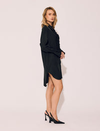 Lindsay Nicholas New York DRESS Tuxedo Shirt Dress in Black