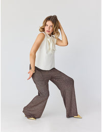 Lindsay Nicholas New York Pants Disco Glitter Pants in Bronze