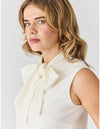 Lindsay Nicholas New York TOP Bow Blouse in Créme