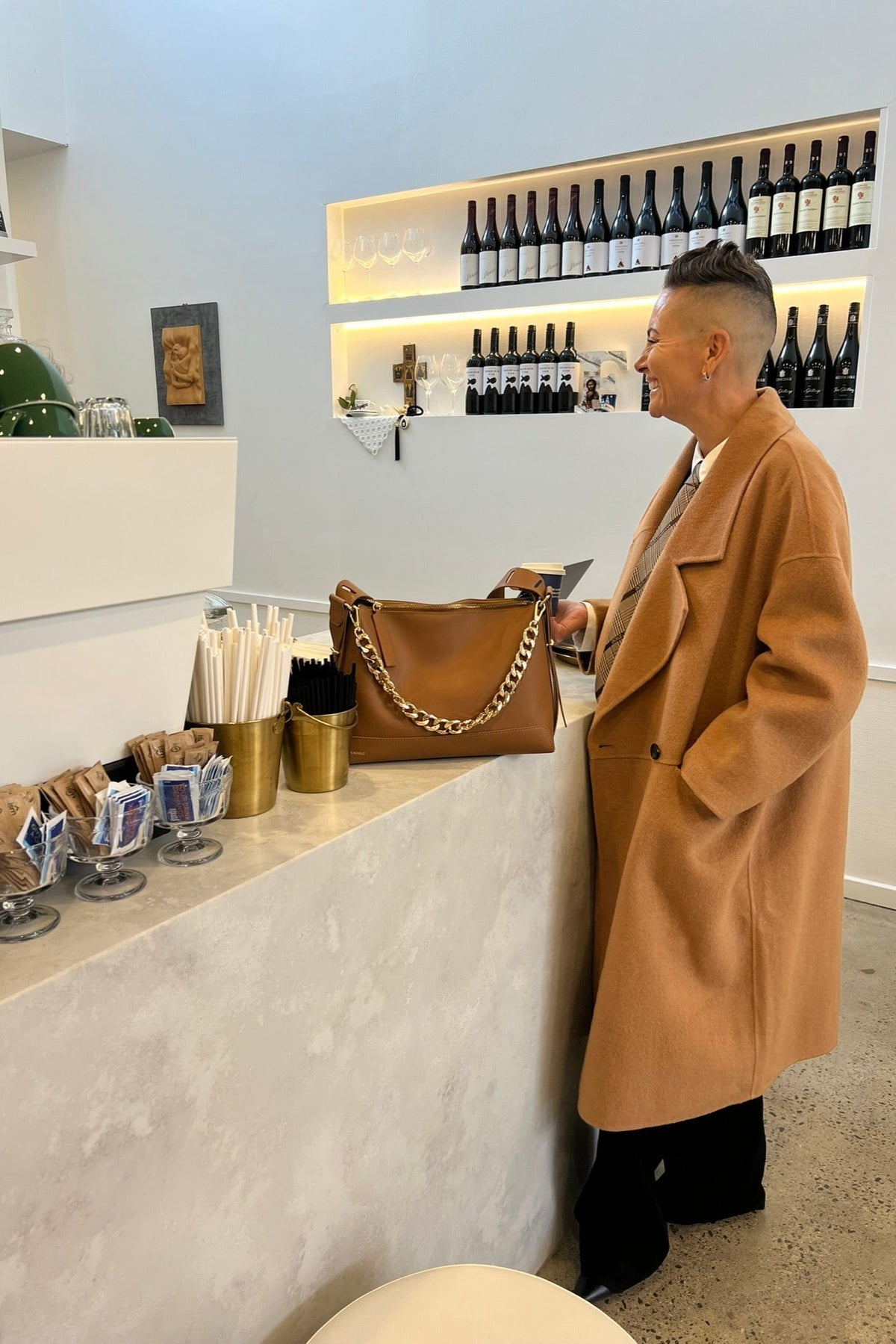 Lindsay Nicholas New York Broadway Coat in Camel