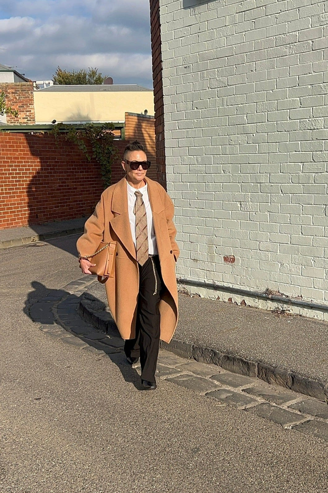 Lindsay Nicholas New York Broadway Coat in Camel