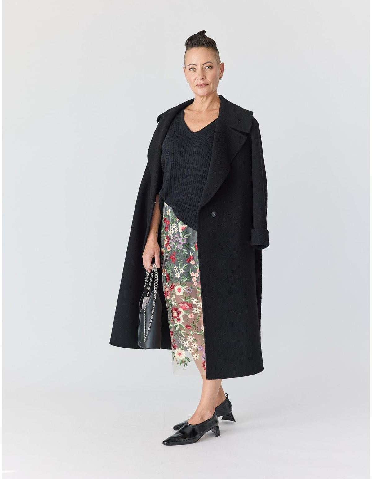 Lindsay Nicholas New York Apparel & Accessories Edwina Coat in Black