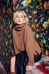Lindsay Nicholas New York Sweaters Textured Turtleneck in Fawn