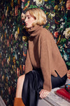 Lindsay Nicholas New York Sweaters Textured Turtleneck in Fawn
