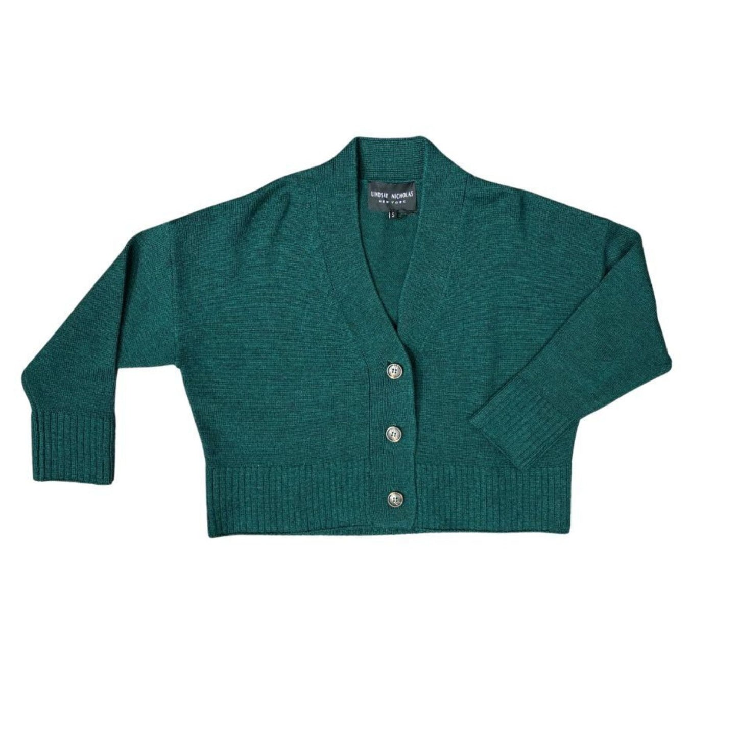 Cropped Cardigan in Emerald