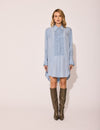 Lindsay Nicholas New York DRESS Tuxedo Shirt Dress in Chambray