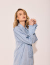 Lindsay Nicholas New York DRESS Tuxedo Shirt Dress in Chambray