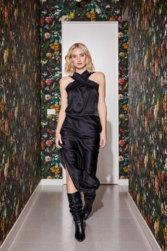 Jackie Criss Cross Top in Black