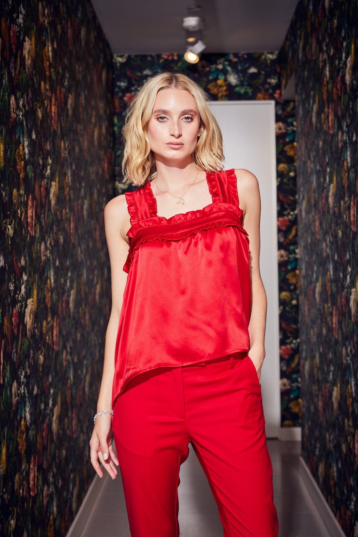 Lindsay Nicholas New York Jackie Criss Cross Top in Red