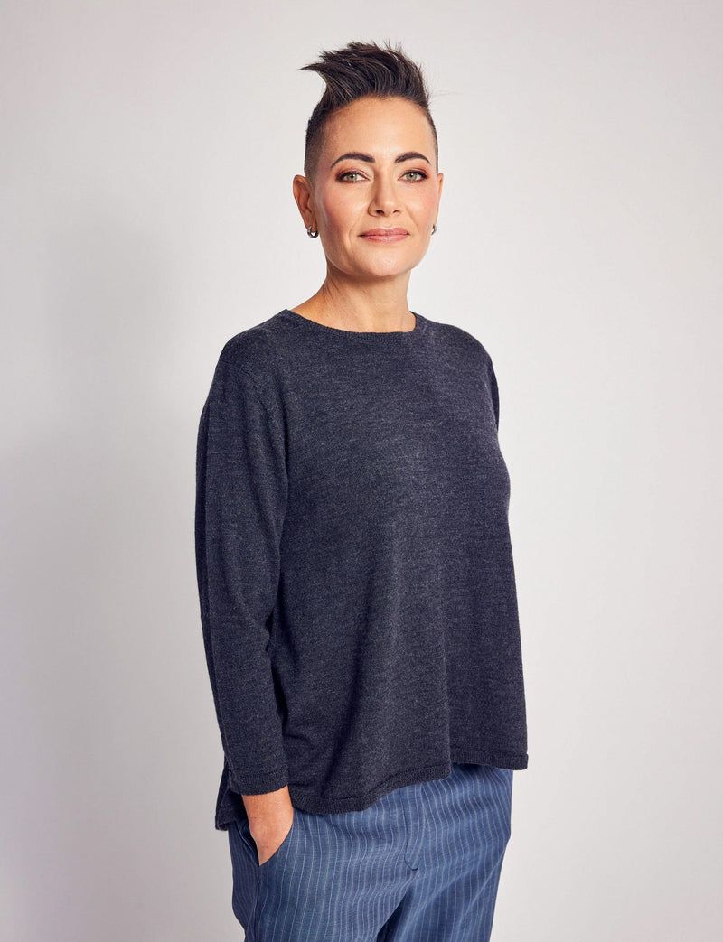 Lindsay Nicholas New York Sweaters Wellesley Sweater in Charcoal